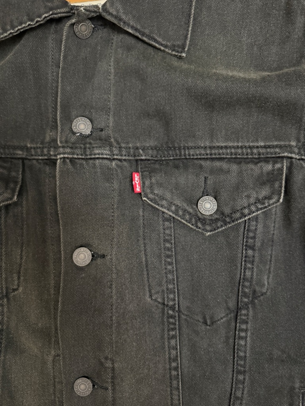 Levi’s Premium Vintage Fit Black Denim Trucker Jacket – Medium - Picture 4 of 7